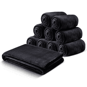 Moonlight20015 Wholesale Fleece Queen Blankets 10-Packs All-Season Soft Plush Throw for Charity, Shelter, Home Washable, Lightweight & Cozy Black 90"x90"