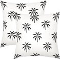 thumbnail image 1 of Black Whtie Palm Tree Pillow Covers 16x16 Inch Set of 2 Tropical Coconut Trees Coastal Plant Decorative Throw Pillows Summer Beach Neutral Pillow Cases Farmhouse Home Decor For Couch Bed Outdoor, 1 of 6
