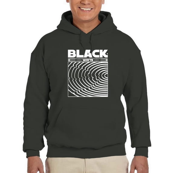Black Whyte Techno Style Hoodie Men -Image by Shutterstock, Male x-Large