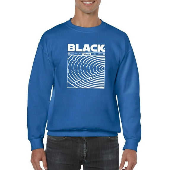 Black Whyte Techno Style Sweatshirt Men - Men Sweatshirt, 5XL