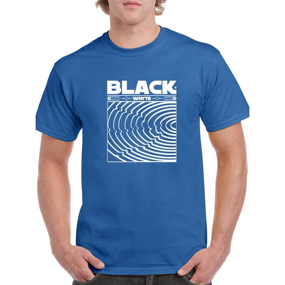 Black Whyte Techno Style T-Shirt Men -Image by Shutterstock, Male 3X-Large