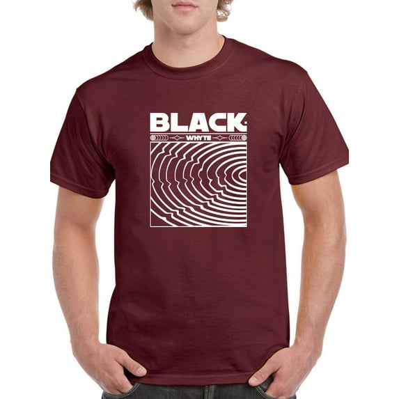 Black Whyte Techno Style T-Shirt Men -Image by Shutterstock, Male 5X-Large