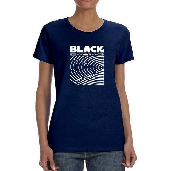 Black Whyte Techno Style T-Shirt Women -Image by Shutterstock, Female 4X-Large