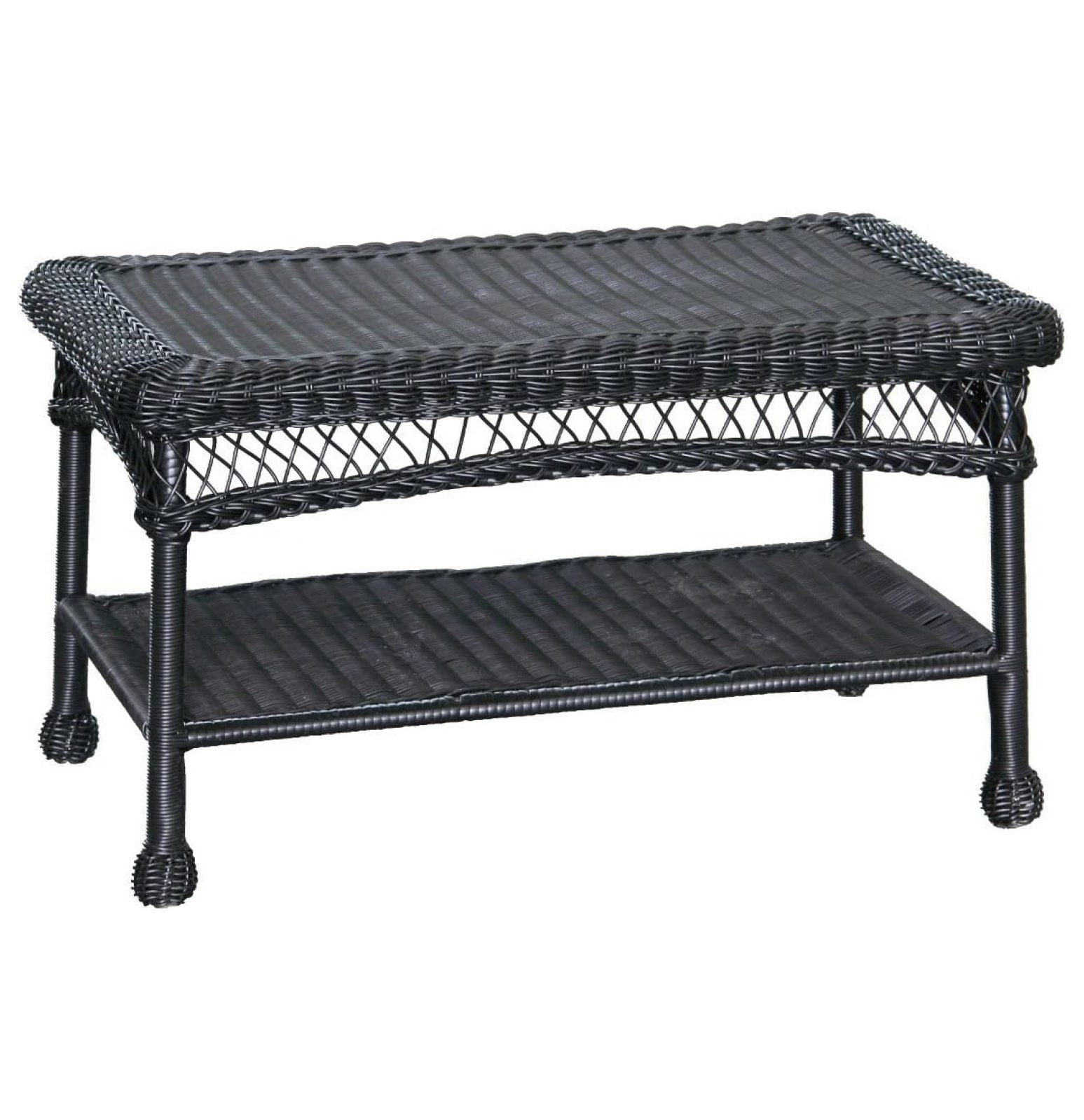 Black Wicker Patio Furniture Coffee Table