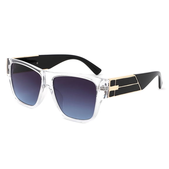 Black Wide Frame Sunglasses - Gradient Lens UV Protection Fashion Daily & Outdoor Eyewear