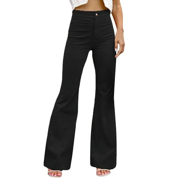 Black Wide Leg Sweatpants Women's Solid Color Corduroy Temperament Women's Trousers Micro Lapels High Waist Casual Pants Fashion Clothing
