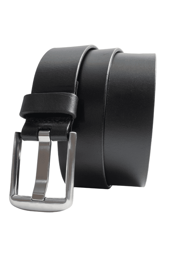 Black Wide Pin Men's Belt by Nickel Smart® - Casual Nickel-Free Belt, 1.5” Full Grain Leather Strap
