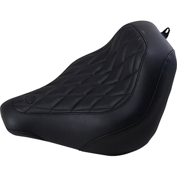 Black Wide Tripper Diamond Stitch Front Solo Seat