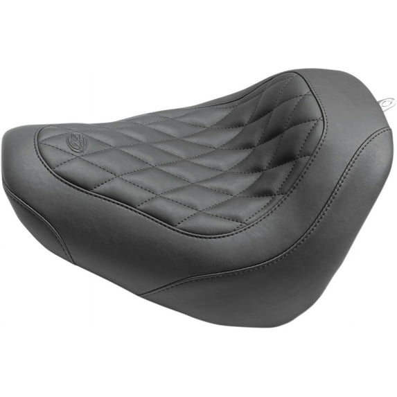 Black Wide Tripper Diamond Stitch Front Solo Seat