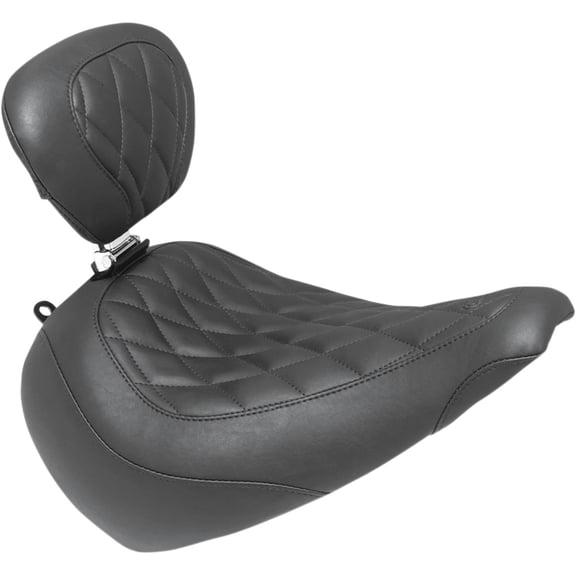 Black Wide Tripper Diamond Stitch Seat w/Drivers Backrest