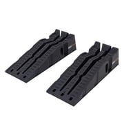 Black Widow 13in W Stackable Plastic Car Service Ramps   16,000 lb. GVW Capacity per Pair, Lightweight High-Impact Grid Design, 6.25in Lift Height, Built-in Handles