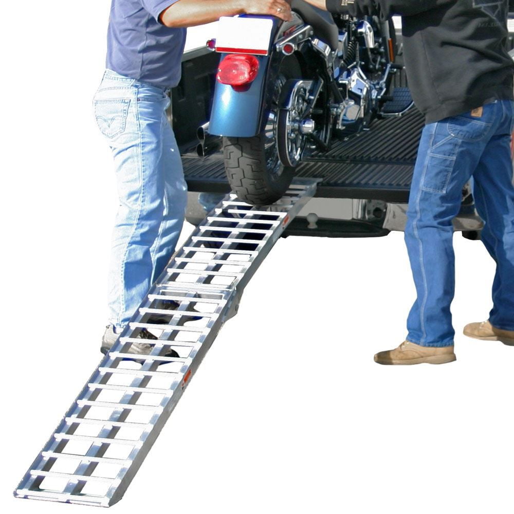 Heavy-Duty Aluminum Foldable Motorcycle Ramp, 89in x 11.25in