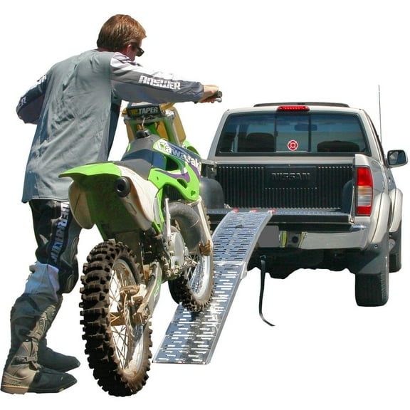 Black Widow AFP-9012 Single Runner Motorcycle Ramp - Finger-Style Lip, Plate Surface
