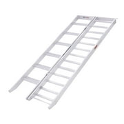 Black Widow Aluminum Bi-Fold Motorcycle Ramp with Steps, 750 lb. Ramp Capacity, 400 lb. Step Capacity, 6 10inL x 32.5inW, Single Person Loading, Lightweight