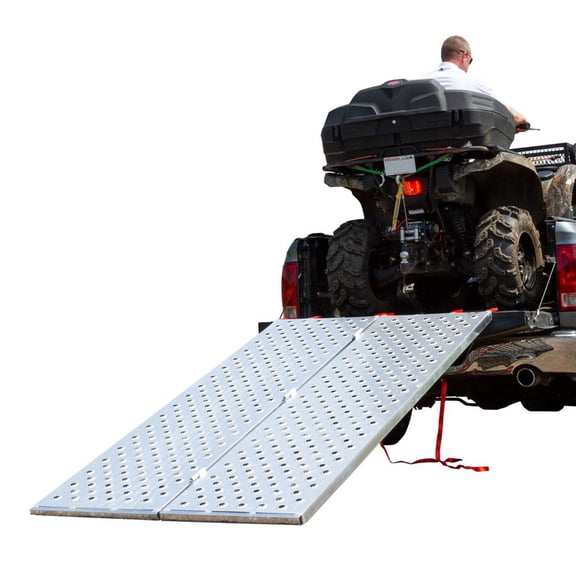 Black Widow 71.25 " x 44"" Aluminum Folding ATV Ramp, 1500Lb Truck Trailer Loading Ramp