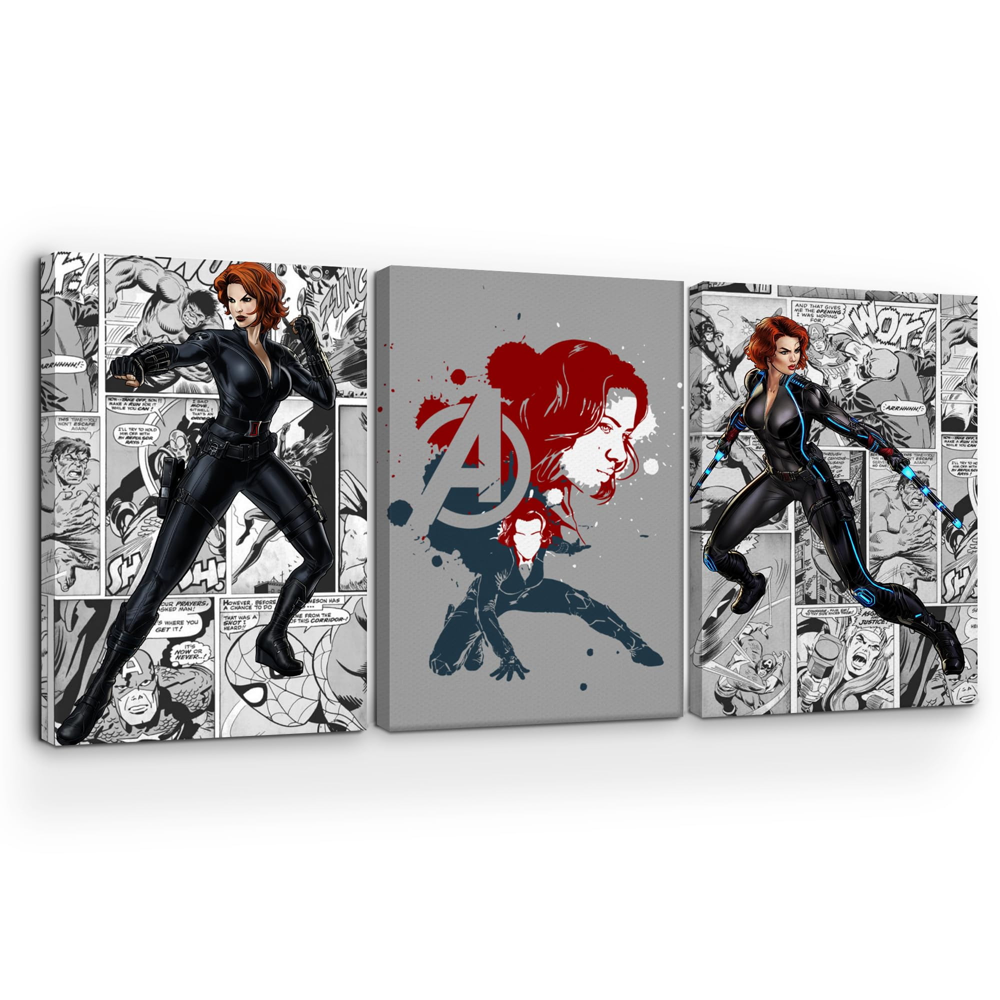 Black Widow Canvas Wall Art by DreamController Set of 3 - 16x24 inches ...