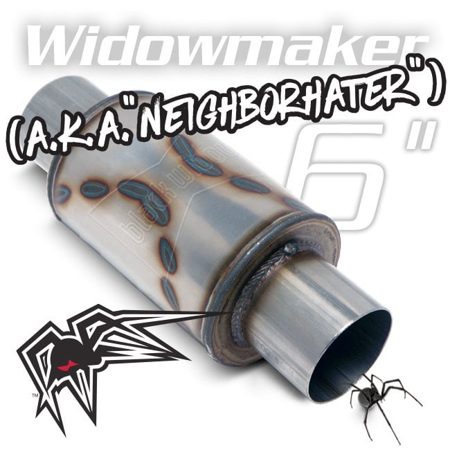 Black Widow Exhaust BW0012-30 Stainless Steel Round Exhaust Muffler