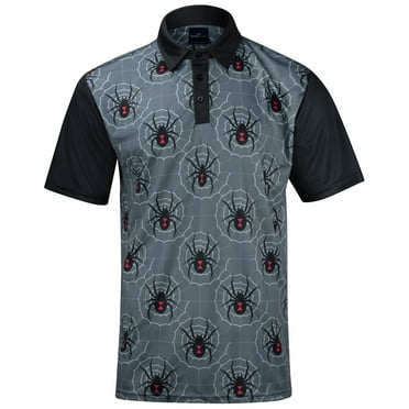 Black Widow Grey Mens Golf Polo Shirt by ReadyGOLF