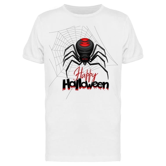 Black Widow Happy Halloween Tee Men's -Image by Shutterstock