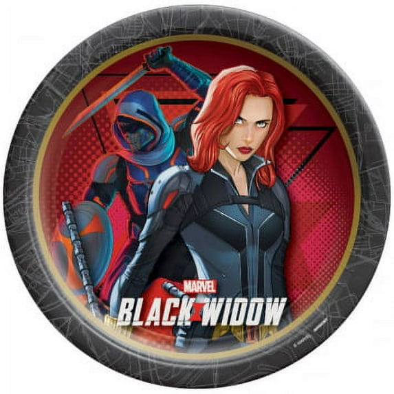 Black Widow Marvel Avengers Large Paper Plates (8ct)