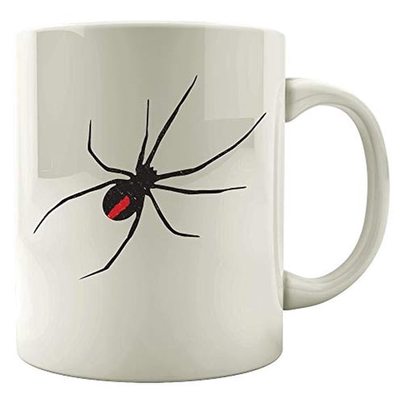Black Widow 11 oz Coffee Mug - Poisonous Spider Arachnid White Ceramic Gift