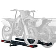 thumbnail image 1 of Black Widow Double Motorcycle Bike Hitch Carrier with Loading Ramp, 600 lb Cap, Black Anodized Aluminum, 1 of 7