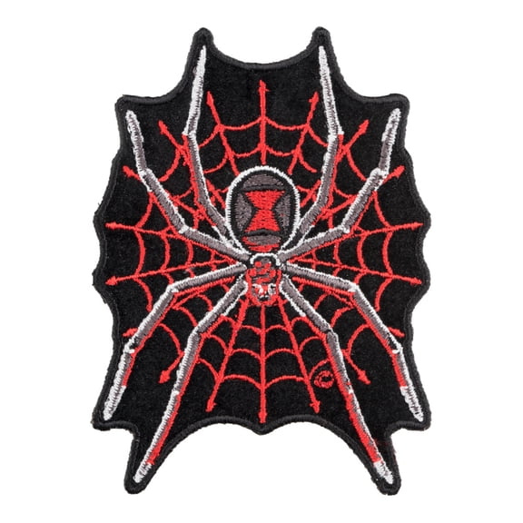 Black Widow Red Spider Web Patch, Small Size.