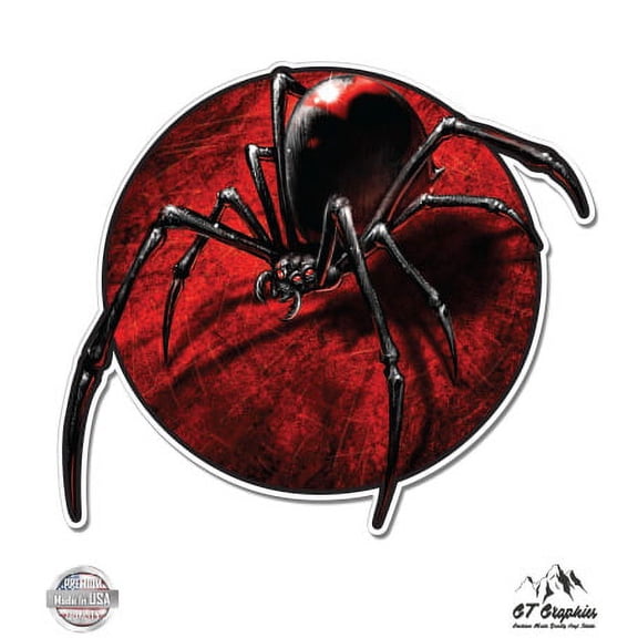 Black Widow Spider - 8" Vinyl Sticker - For Car Laptop I-Pad - Waterproof Decal