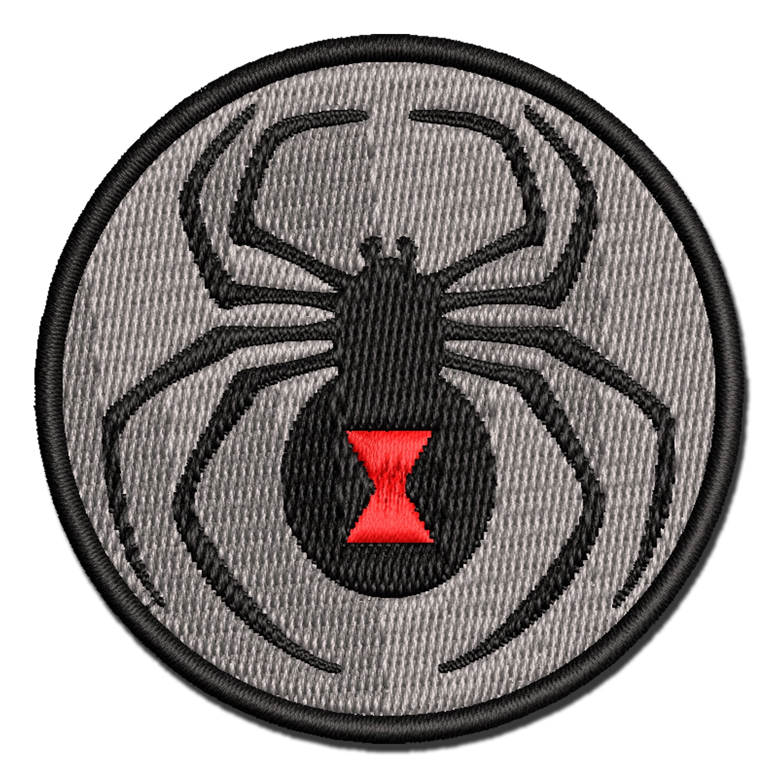 Black Widow Spider Applique Multi-Color Embroidered Iron-On Patch - 3.5 Inch Large
