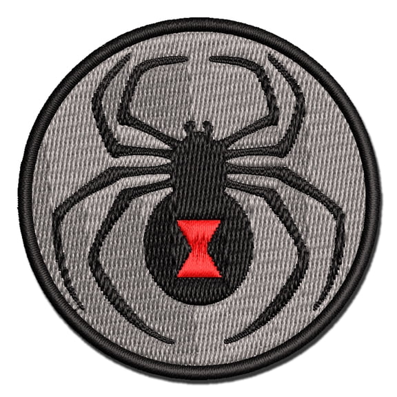 Black Widow Spider Applique Multi-Color Embroidered Iron-On Patch - 3 Inch Medium