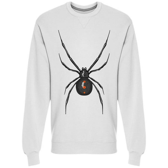 Black Widow Spider Design Sweatshirt Men -Image by Shutterstock, Male Medium