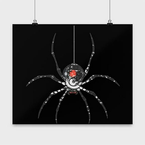 Black Widow Spider Art - Nature Enthusiast - 13x13 Poster Print - Home Decor