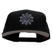 Black Widow Spider Web Embroidered Prostyle Snapback - Black OSFM
