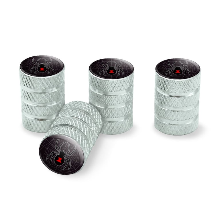 Black Widow Spider on Web Tire Rim Wheel Aluminum Valve Stem Caps - Black Black Widow Spider on Web Tire Rim Wheel Aluminum Valve Stem Caps - Black