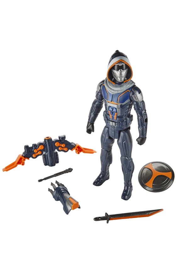 Black Widow Titan Hero Series Blast Gear Taskmaster Action Figure, Launcher, Projectiles