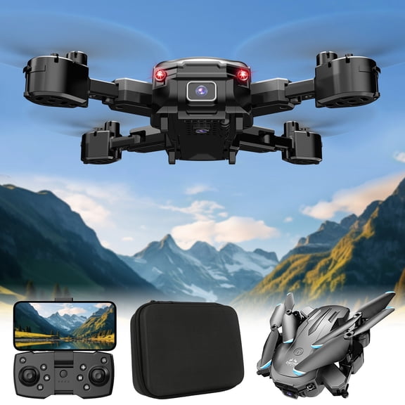 Black Wifi Fpv Drone With 4K Dual Camera, Altitude Hold, Foldable Design, Headless Mode For Kids Adults Beginners Aerial Photography And Video Recording