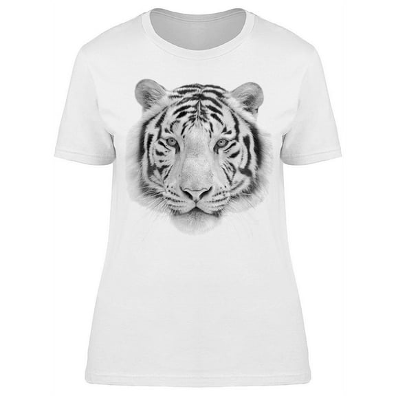 Black Wihte Face Of Tiger T-Shirt Women -Image by Shutterstock, Female x-Large