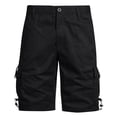 thumbnail image 1 of Black Wild Cargo Button for Man Fall Summer Straight Leg Elastic Waist Plain Shorts Man 2026 Clothes Y2K L, 1 of 4