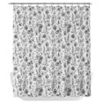 thumbnail image 1 of Black Wildflowers Shower Curtain - Water Repellent Fabric Shower Curtains Washable, Chic Floral Classic Botanical Decorative Polyester Cloth Bathroom Curtains Modern Bath Decor 72"x72", 1 of 8