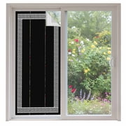 Black Window Privacy Film, Modern Geometric Abstract Art Aesthetics Static Cling UV Sun Blocking Heat Control Window Tint Day and Night, Non-Adhesive One Way Windows Privacy Cover 35.4x78.7