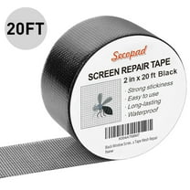 Black Window Screen Repair Tape, 2IN X 20FT (240IN) Screen Repair Kit for Windows or Doors, Strong Adhesive Screen Patch Fiberglass Tape Mesh Repair