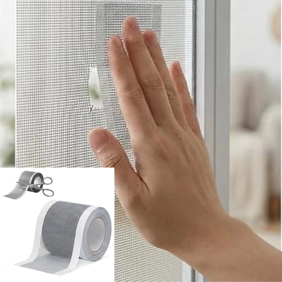 Black Window Screen Repair Tape,4.72IN X 16.4FT Screen Repair Kit for Windows or Doors, Strong Adhesive Fiberglass Mesh Patch Tape