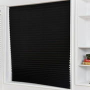Black Window Shades - Pleated Paper Shades for Indoor Window Covers - Blackout Blinds 4 Sizes - Pack of 1/2