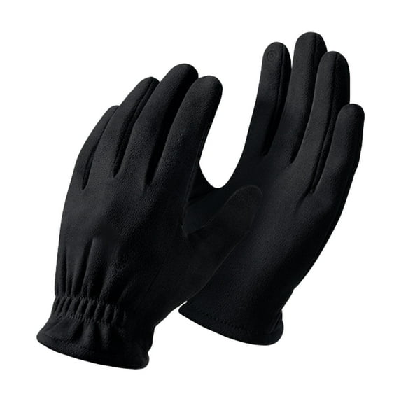 Black, Windproof, Thickened Leather Gloves, Work Gloves Winter Insulated Snow Cold Proof Leather Glove Thick Thermal Imitation Lambswool Extra Grip Flexible Warm for Working in Cold Weather