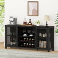 thumbnail image 1 of Black Wine Bar Cabinet, Coffee Bar Cabinet with Storage, Farmhouse Kitchen Buffet Cabinet with Rack for Liquor and Coffee, Industrial Wine Cabinet for Home Living Dining Room, Black Oak, 55 In, 1 of 9