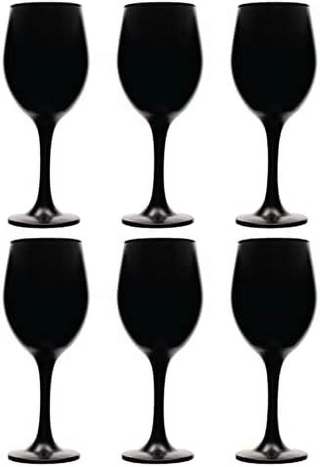 Black Wine Glasses, 14 Ounce Wine Glass, Set Of 6 Matte Black Stemmed