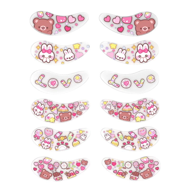 Black Wings 6 Pairs MZF22 Silicone Eye Patches with Self-Adhesive ...