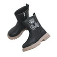 thumbnail image 1 of Black Winter Boots For Girls With Artificial Leather Upper For Snow Play And Protection In Cold Weather For Children For Ages 4 To 10 Years, 1 of 9