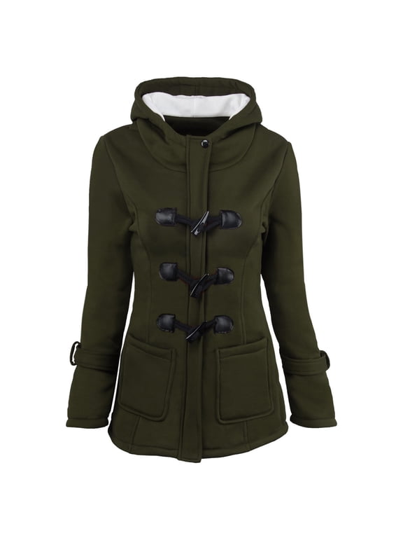 50% off Clearance Womens Winter Warm Sherpa Lined Coats Button Down Long Pea Coats with Pockets Fall Outerwear Plus Size Hooded Parka Faux Suede Soft Fuzzy Jackets Overcoat