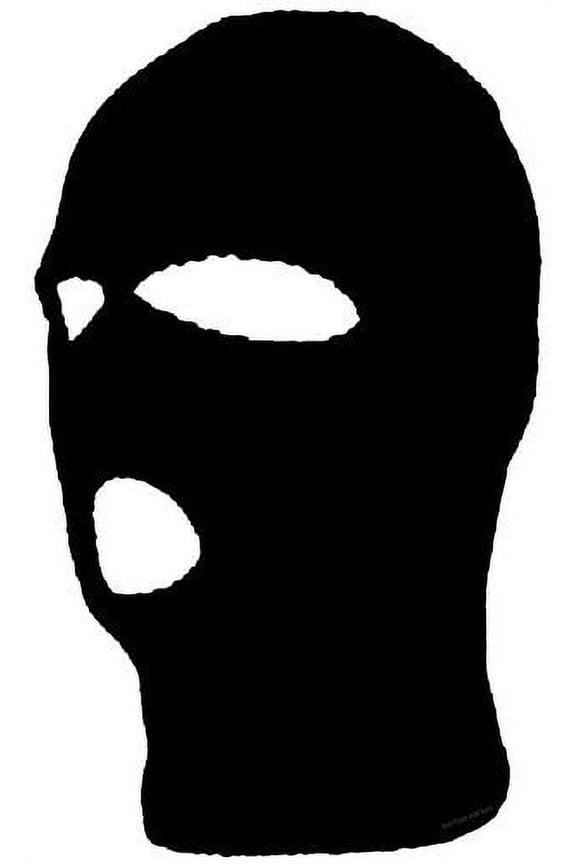 Black Winter FACE MASK Full Skull Cap Watch Beanie with Eye and Nose Slots